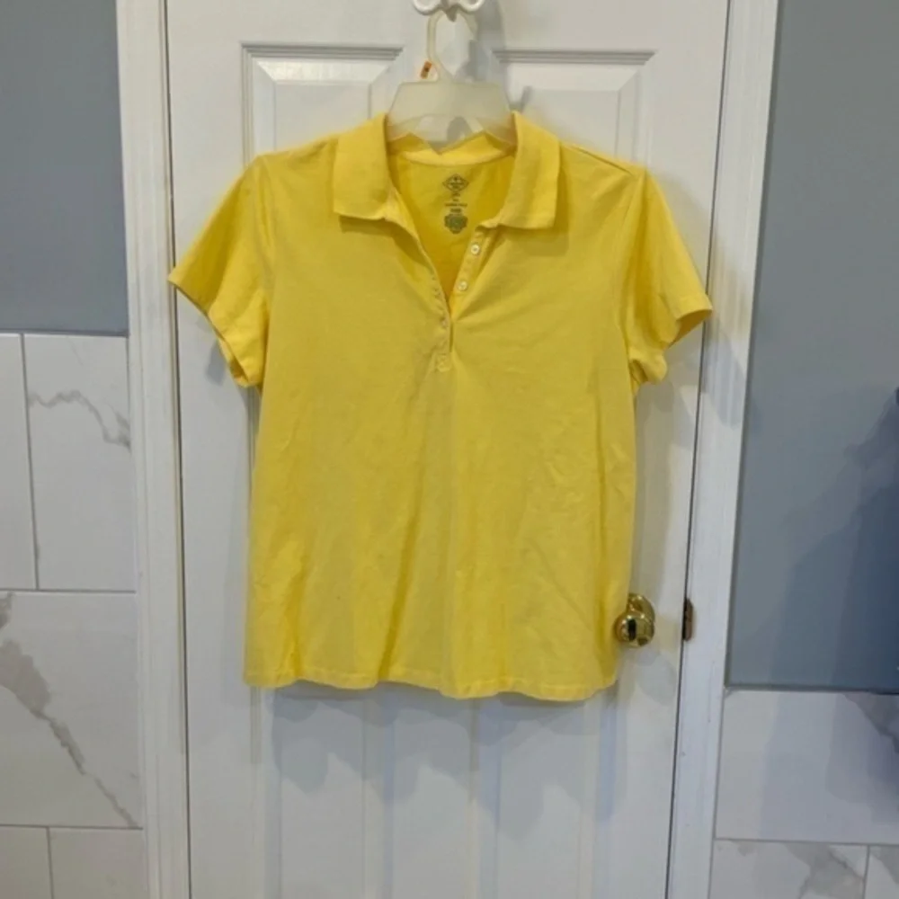 St.John’s Bay | Butter Yellow Short Sleeve Cotton Blend Polo - Picture 2 of 5